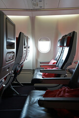 Interior economy seat design and plane decoration of 'Turkish airways airplane' one of Star alliance member- Turkey