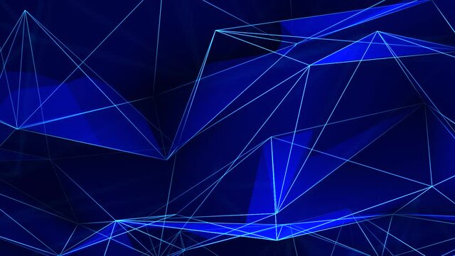 Seamless loop of polygonal and random triangular shape animation Loop background. Vibrant blue and cyan gradient. logo titles, Presentation Backdrop, Corporate, Birthday Party, Branding