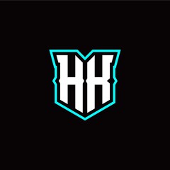 Obraz premium H K initial letter design with modern shield style