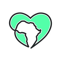 illustration vector graphic of love africa logo or icon