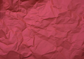 Fototapeta premium Crumpled red color background texture