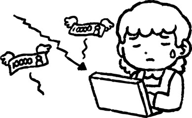 Monochrome  Housewife losing money on investment