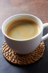 Caffè Americano with creamma coffee in ceramic cup