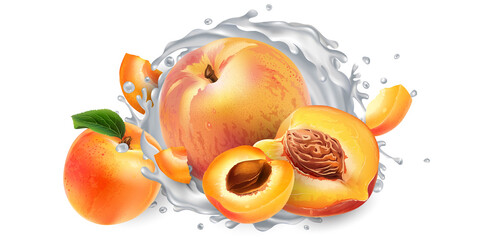 Apricots and peaches and a splash of milk or yogurt.