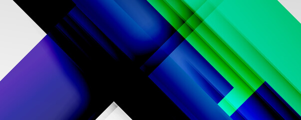 Obraz premium Geometric abstract backgrounds with shadow lines, modern forms, rectangles, squares and fluid gradients. Bright colorful stripes cool backdrops