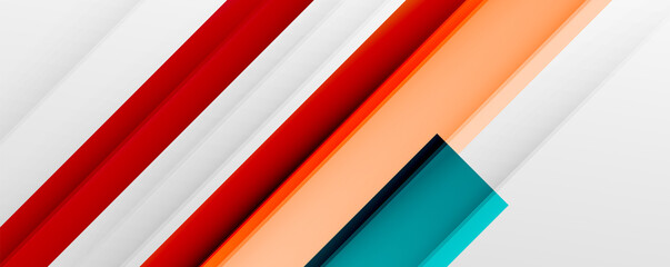 Geometric abstract backgrounds with shadow lines, modern forms, rectangles, squares and fluid gradients. Bright colorful stripes cool backdrops