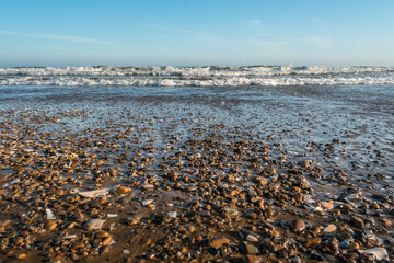view of the sea beach in the morning