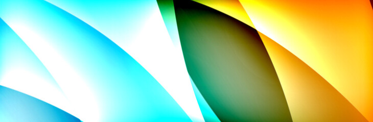 Naklejka premium Fluid gradient neon color waves, vector abstract background
