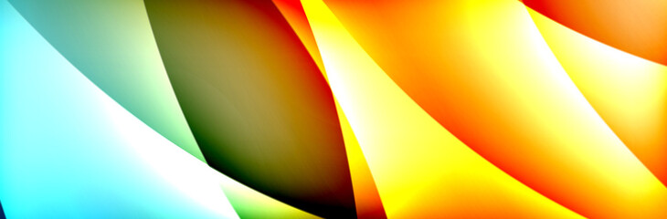 Fluid gradient neon color waves, vector abstract background