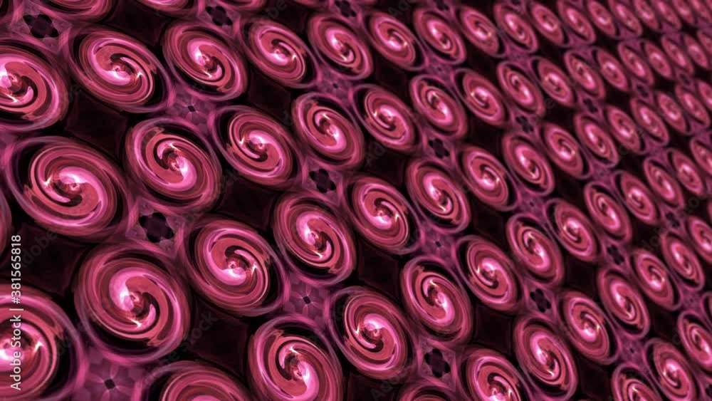 Poster abstract geometric swirly circle pink and rose gold color glowing pattern background spin rotate mov