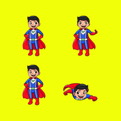 kid hero vector illustration, cartoon