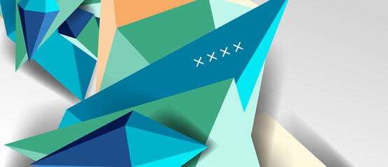 3d low poly abstract shape background vector illustration