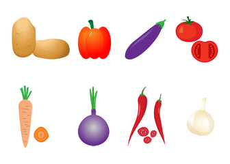 Vegetables set vector design illustration