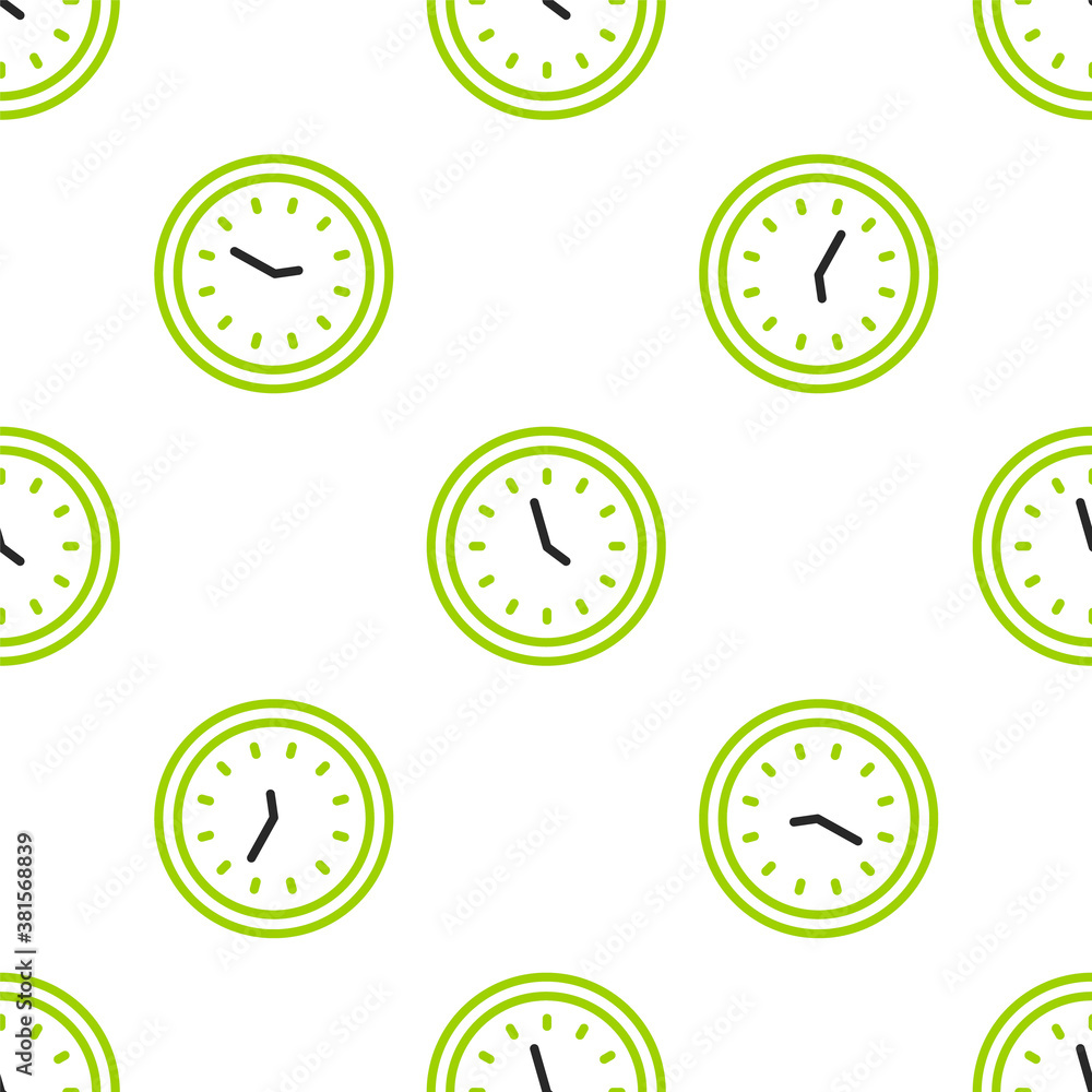 Poster line clock icon isolated seamless pattern on white background. time symbol. vector illustration.