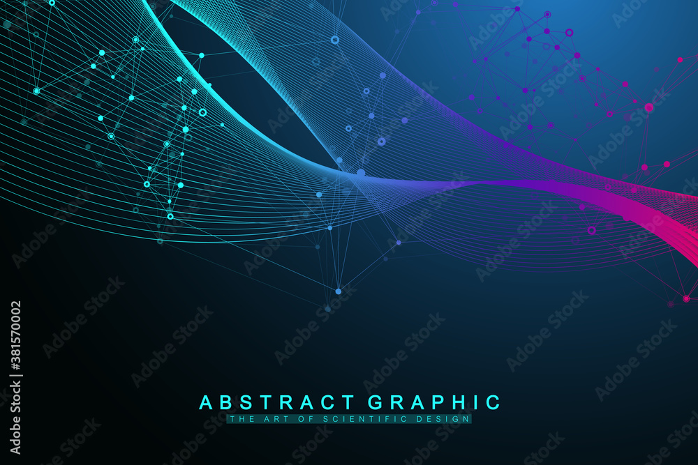 Aufkleber big genomic data visualization. dna helix, dna strand, dna test. crispr cas9 - genetic engineering. 