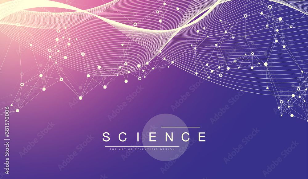 Aufkleber big genomic data visualization. dna helix, dna strand, dna test. crispr cas9 - genetic engineering. 