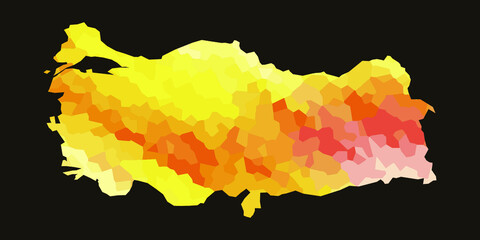 Turkey colorful vector map silhouette