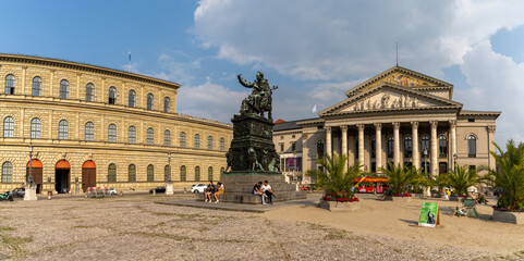 Fototapeta premium statue of King Maximilian Joseph I of Bavaria at the Max-Joseph Square in Bavaria