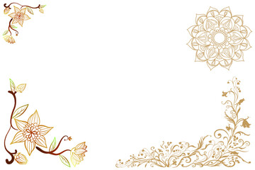 Frame of flowers. Flowers frame template. Vector illustration.