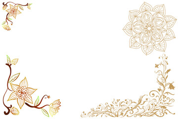 Frame of flowers. Flowers frame template. Vector illustration.