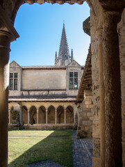  Medieval French Cloisters at the Collegiale church of Saint Emilion, France