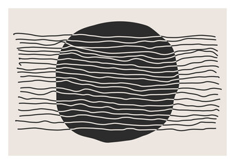Trendy abstract aesthetic creative minimalist artistic hand drawn composition
