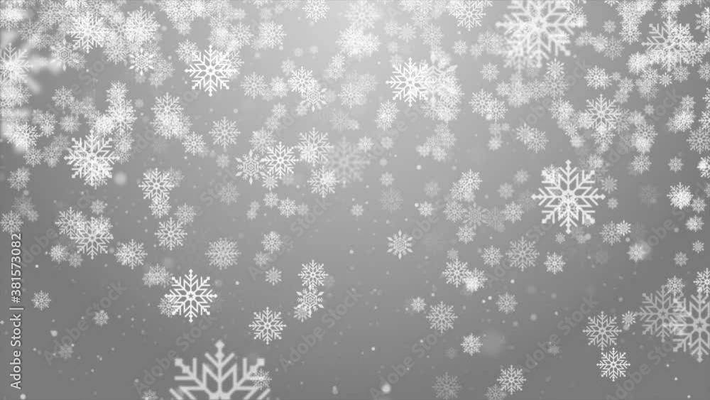 Aufkleber white snow blurred abstract loop background. bokeh blurred beautiful shiny lights. winter falling sn