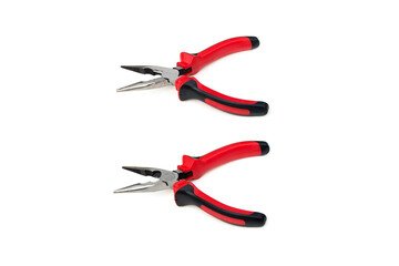 Needle nose pliers on a white background.
