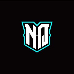 N Q initial letter design with modern shield style