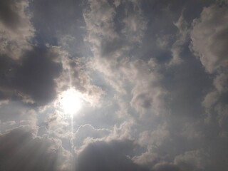 Beautiful blue sky with clouds for any copy space background