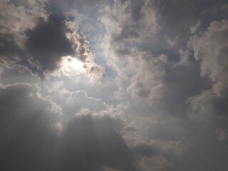 Beautiful blue sky with clouds for any copy space background