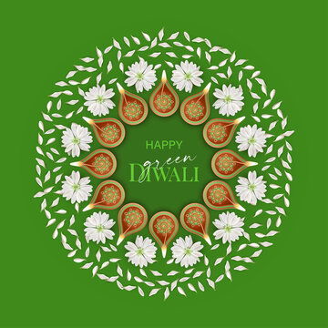 Green Diwali Festival Background