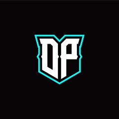 O P initial letter design with modern shield style