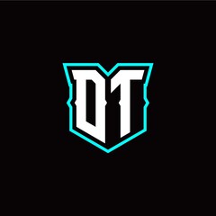 O T initial letter design with modern shield style