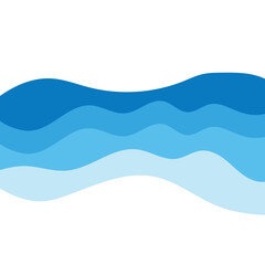 Abstract Water wave vector with sun illustration design background