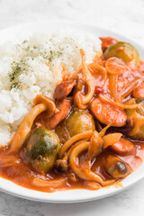 ウインナーと野菜のトマトソース煮込み