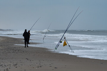 Shore fishing on the beach - Surf fishing is best