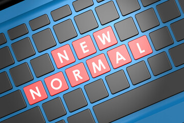 New normal word on laptop keyboard