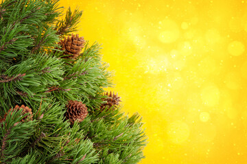 Christmas greeting card with fir tree