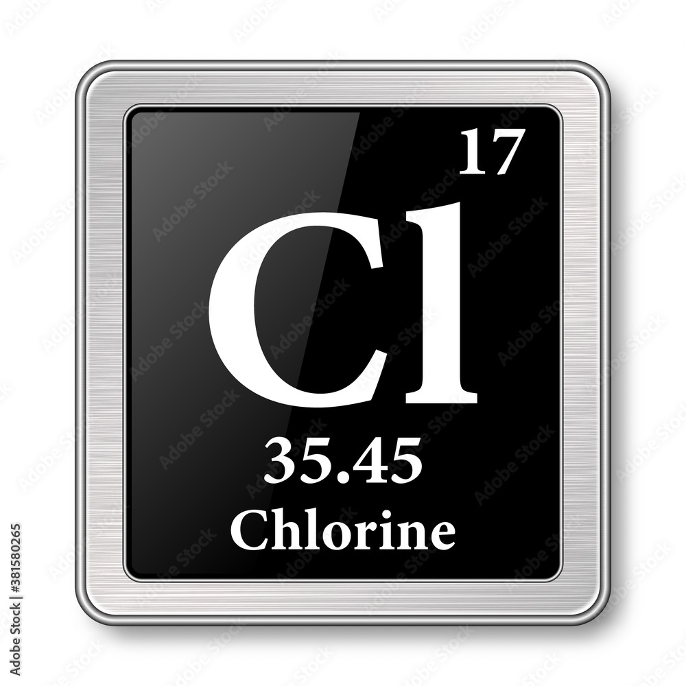 Wall mural The periodic table element Chlorine. Vector illustration - Wall murals