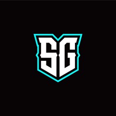 S G initial letter design with modern shield style