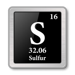 The periodic table element Sulfur. Vector illustration