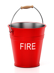Vintage fire bucket isolated on white background. 3D illustration © Destina