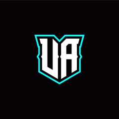 U A initial letter design with modern shield style