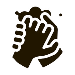 Hands Washing With Soap glyph icon vector. Hands Washing With Soap Sign. isolated symbol illustration