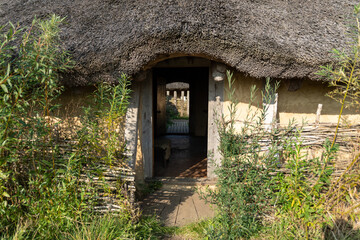 Fototapeta na wymiar Look through a vikings traditional house