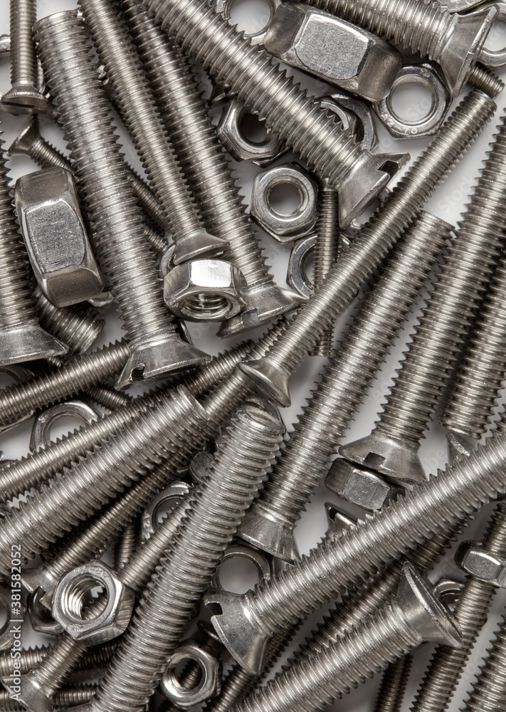 Canvas Prints steel screws and nuts background