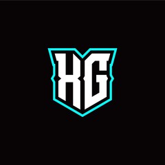 X G initial letter design with modern shield style