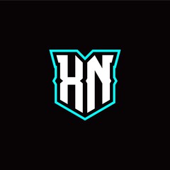 X N initial letter design with modern shield style