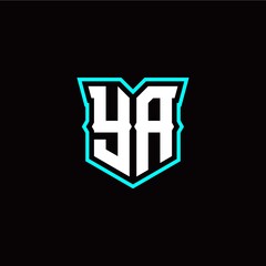 Y A initial letter design with modern shield style